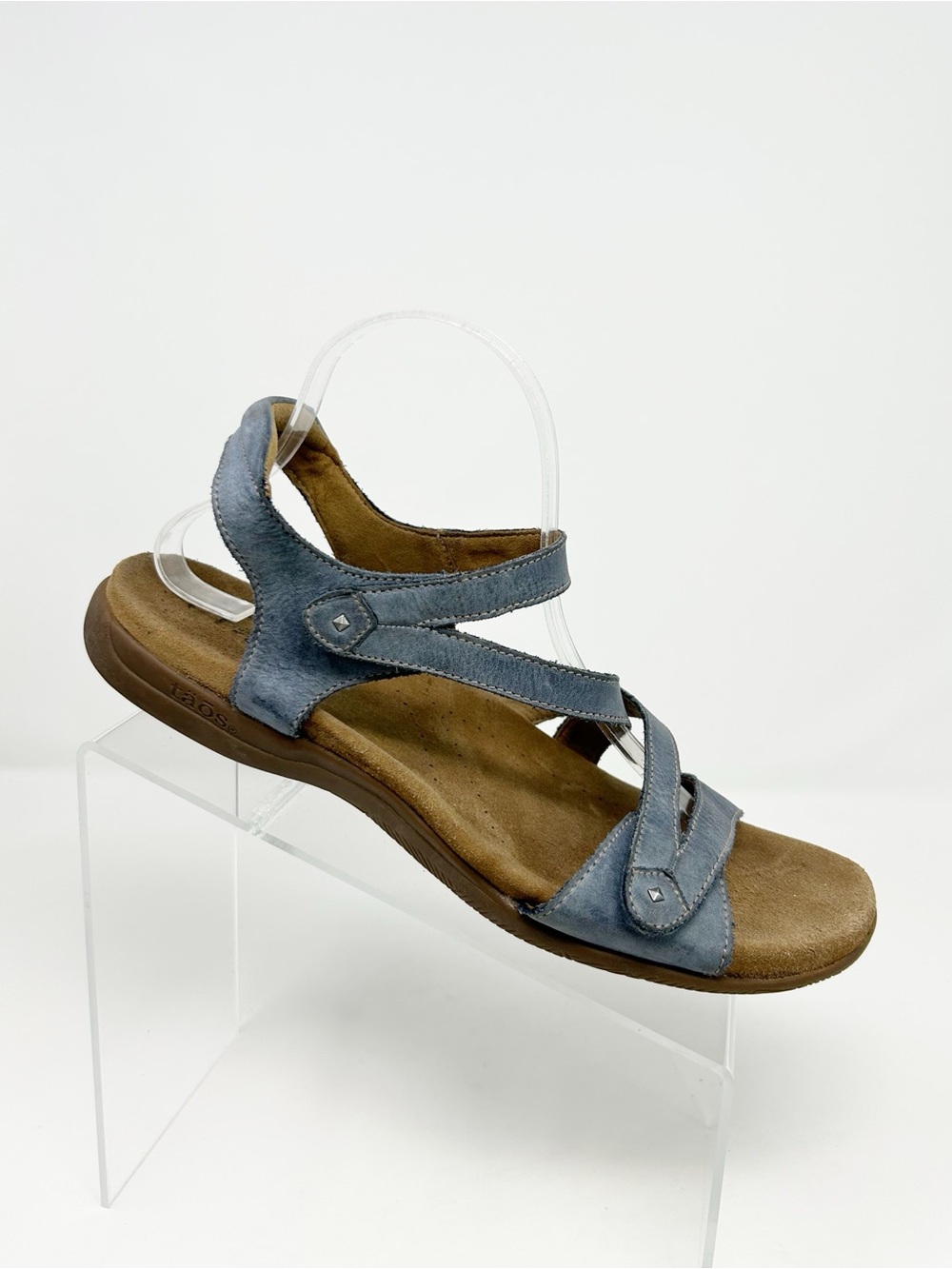 Taos Big Time Comfort Sandals Blue Purple Strappy Adjustable Ankle Strap Size 11